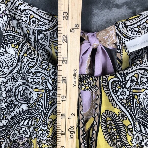 New York And Company Tops Medium Women’s Yellow And Lavender Shirt - Picture 4 of 14